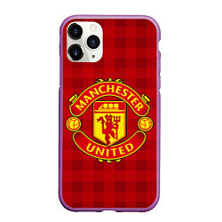 Чехол iPhone 11 Pro матовый Manchester United, цвет: 3D-фиолетовый