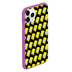 Чехол iPhone 11 Pro матовый Барт Симпсон: узор, цвет: 3D-фиолетовый — фото 2