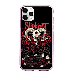 Чехол iPhone 11 Pro матовый Slipknot, цвет: 3D-розовый