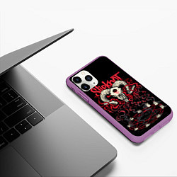 Чехол iPhone 11 Pro матовый Slipknot, цвет: 3D-фиолетовый — фото 2