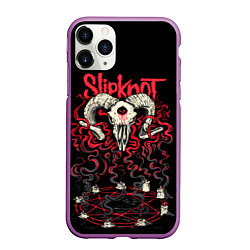 Чехол iPhone 11 Pro матовый Slipknot, цвет: 3D-фиолетовый