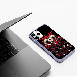 Чехол iPhone 11 Pro матовый Slipknot, цвет: 3D-светло-сиреневый — фото 2