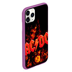 Чехол iPhone 11 Pro матовый AC/DC Flame, цвет: 3D-фиолетовый — фото 2