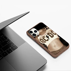 Чехол iPhone 11 Pro матовый AC/DC Girl, цвет: 3D-коричневый — фото 2