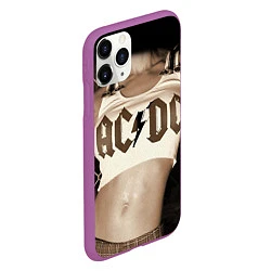 Чехол iPhone 11 Pro матовый AC/DC Girl, цвет: 3D-фиолетовый — фото 2