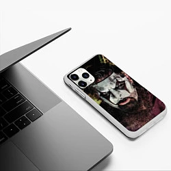 Чехол iPhone 11 Pro матовый Slipknot Face, цвет: 3D-белый — фото 2