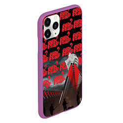 Чехол iPhone 11 Pro матовый Pink Floyd Pattern, цвет: 3D-фиолетовый — фото 2