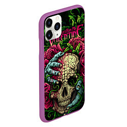 Чехол iPhone 11 Pro матовый BFMV: Roses Skull, цвет: 3D-фиолетовый — фото 2