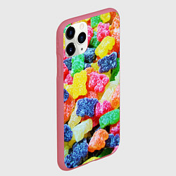 Чехол iPhone 11 Pro матовый Мармеладные мишки, цвет: 3D-малиновый — фото 2