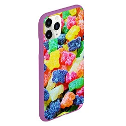 Чехол iPhone 11 Pro матовый Мармеладные мишки, цвет: 3D-фиолетовый — фото 2