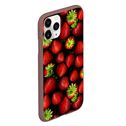 Чехол iPhone 11 Pro матовый Клубничка, цвет: 3D-коричневый — фото 2