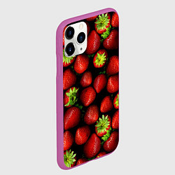 Чехол iPhone 11 Pro матовый Клубничка, цвет: 3D-фиолетовый — фото 2