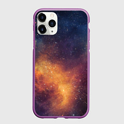 Чехол iPhone 11 Pro матовый Космос, цвет: 3D-фиолетовый