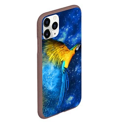 Чехол iPhone 11 Pro матовый Космический попугай, цвет: 3D-коричневый — фото 2