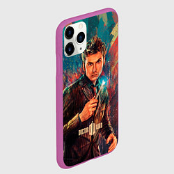 Чехол iPhone 11 Pro матовый Доктор кто, цвет: 3D-фиолетовый — фото 2