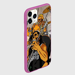 Чехол iPhone 11 Pro матовый Metallica: Guitar Hero, цвет: 3D-фиолетовый — фото 2