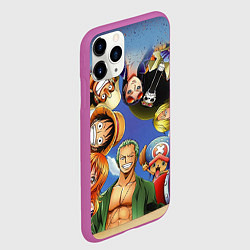 Чехол iPhone 11 Pro матовый One Piece, цвет: 3D-фиолетовый — фото 2