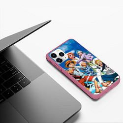 Чехол iPhone 11 Pro матовый One Piece, цвет: 3D-малиновый — фото 2