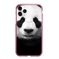 Чехол iPhone 11 Pro матовый Взгляд панды, цвет: 3D-малиновый