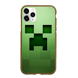 Чехол iPhone 11 Pro матовый Creeper Face, цвет: 3D-коричневый