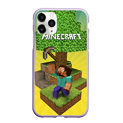 Чехол iPhone 11 Pro матовый Minecraft Tree, цвет: 3D-светло-сиреневый