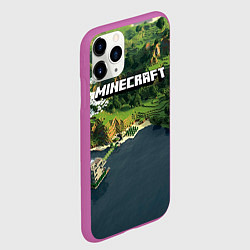 Чехол iPhone 11 Pro матовый Minecraft Location, цвет: 3D-фиолетовый — фото 2