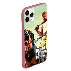 Чехол iPhone 11 Pro матовый GTA 5: Franklin Clinton, цвет: 3D-малиновый — фото 2