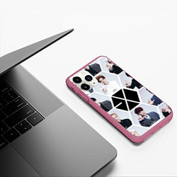 Чехол iPhone 11 Pro матовый EXO Boys, цвет: 3D-малиновый — фото 2