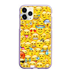 Чехол iPhone 11 Pro матовый Emoji, цвет: 3D-светло-сиреневый