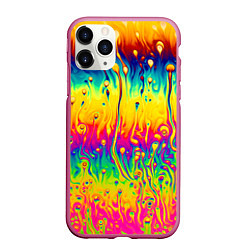 Чехол iPhone 11 Pro матовый Tie dye, цвет: 3D-малиновый