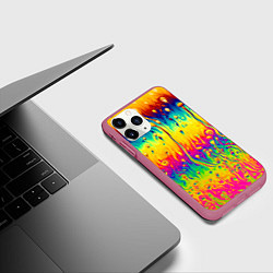 Чехол iPhone 11 Pro матовый Tie dye, цвет: 3D-малиновый — фото 2
