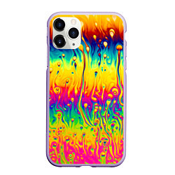 Чехол iPhone 11 Pro матовый Tie dye, цвет: 3D-светло-сиреневый