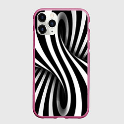 Чехол iPhone 11 Pro матовый Оптические иллюзии, цвет: 3D-малиновый