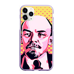 Чехол iPhone 11 Pro матовый Ленин: поп-арт, цвет: 3D-светло-сиреневый