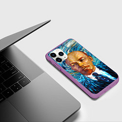 Чехол iPhone 11 Pro матовый Ленин Ван Гога, цвет: 3D-фиолетовый — фото 2