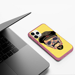 Чехол iPhone 11 Pro матовый Череп Ленина, цвет: 3D-малиновый — фото 2