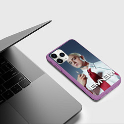 Чехол iPhone 11 Pro матовый Eminem Fire, цвет: 3D-фиолетовый — фото 2