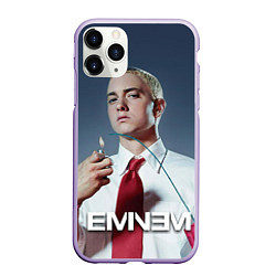 Чехол iPhone 11 Pro матовый Eminem Fire, цвет: 3D-светло-сиреневый