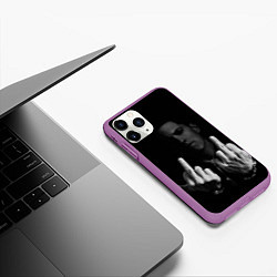 Чехол iPhone 11 Pro матовый Eminem Fuck, цвет: 3D-фиолетовый — фото 2