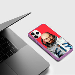 Чехол iPhone 11 Pro матовый Ленин космонавт, цвет: 3D-фиолетовый — фото 2