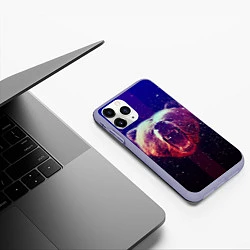 Чехол iPhone 11 Pro матовый Roar Bear, цвет: 3D-светло-сиреневый — фото 2