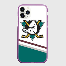 Чехол iPhone 11 Pro матовый Anaheim Ducks Selanne, цвет: 3D-фиолетовый