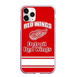 Чехол iPhone 11 Pro матовый Detroit red wings, цвет: 3D-розовый