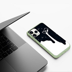 Чехол iPhone 11 Pro матовый Черно-белый, цвет: 3D-салатовый — фото 2