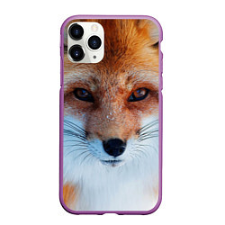 Чехол iPhone 11 Pro матовый Взгляд лисы, цвет: 3D-фиолетовый