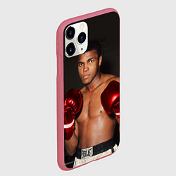 Чехол iPhone 11 Pro матовый Мухаммед Али, цвет: 3D-малиновый — фото 2
