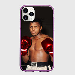 Чехол iPhone 11 Pro матовый Мухаммед Али, цвет: 3D-фиолетовый