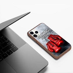 Чехол iPhone 11 Pro матовый Boxing Russia, цвет: 3D-коричневый — фото 2