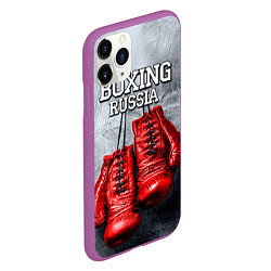 Чехол iPhone 11 Pro матовый Boxing Russia, цвет: 3D-фиолетовый — фото 2