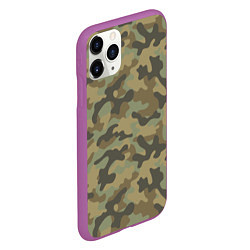 Чехол iPhone 11 Pro матовый Камуфляж: хаки, цвет: 3D-фиолетовый — фото 2